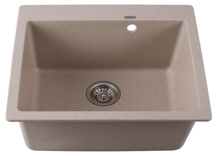 Кухненска мивка Inter Ceramic - 8304 Central Hole, гранитна, бежова