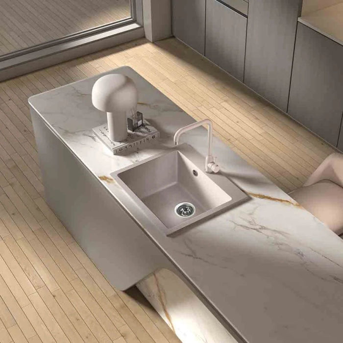Кухненска мивка Inter Ceramic - 8304 Central Hole, гранитна, бежова