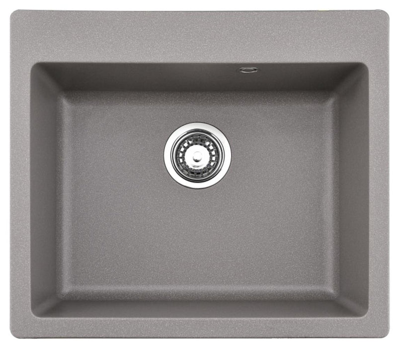 Кухненска мивка Inter Ceramic - 8304 Central Hole, гранитна, сива