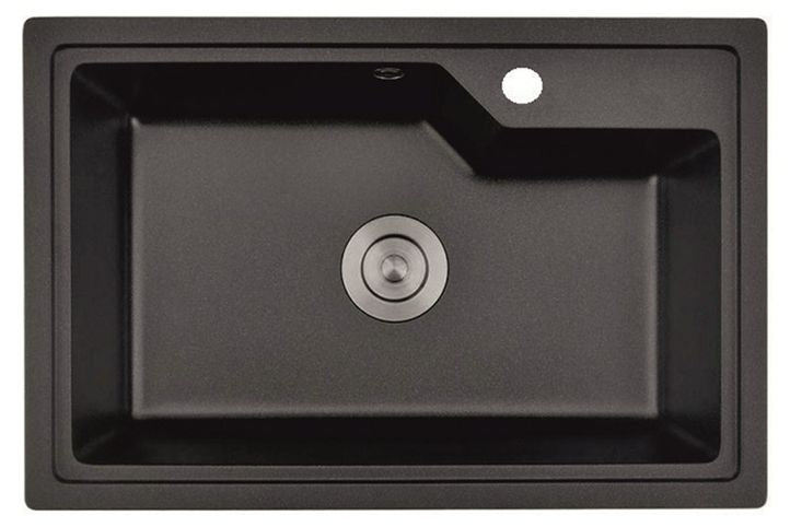 Кухненска мивка Inter Ceramic - 8315, гранитна, черна
