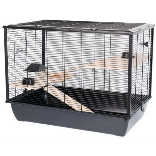 INTER-ZOO Hugo Wood black - клетка за гризачи - 78 x 48 x
