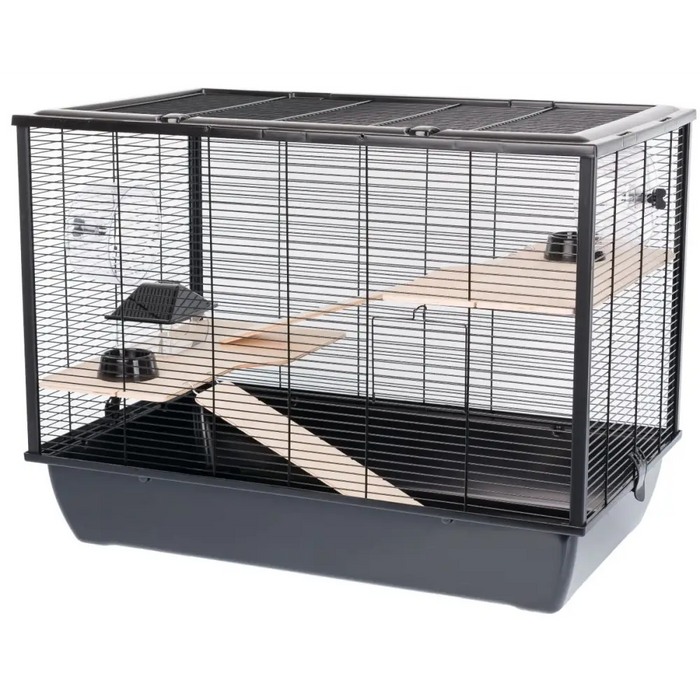 INTER-ZOO Hugo Wood black - клетка за гризачи - 78 x 48 x