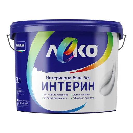 ИНТЕРИН ИНТЕРИОРНА БЯЛА БОЯ 3 L LEKO