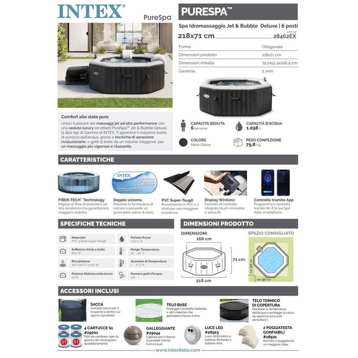 НАДУВАЕМО ДЖАКУЗИ Ф218X71CM INTEX 28462