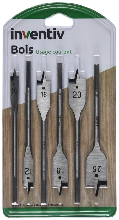 КОМПЛЕКТ СВРЕДЛА ДЪРВО10-25 6БР INVENTIV