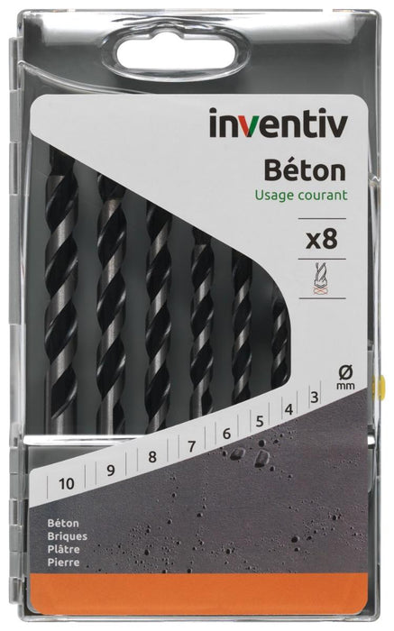 КОМПЛЕКТ СВРЕДЛА БЕТОН 3-10 8БР INVENTIV