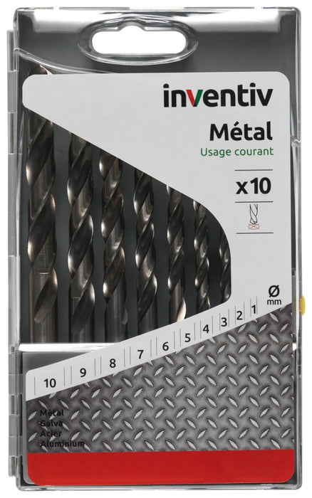 КОМПЛЕКТ СВРЕДЛА МЕТАЛ1-10 10БР INVENTIV