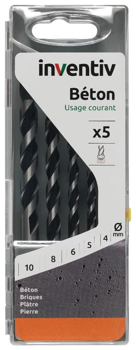 КОМПЛЕКТ СВРЕДЛА БЕТОН 4-10 5БР INVENTIV