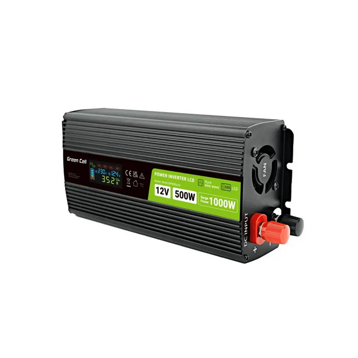 Инвертор GREEN CELL 12/220V DC/AC 500W/1000W INVGC12P500LCD