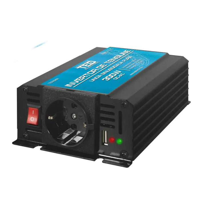 Инвертор 12/220 V DC/AC 300/600W Pure Sine Wave TED000408