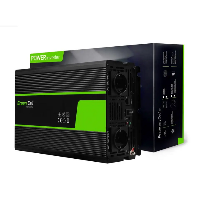 Инвертор GREEN CELL 12/220V DC/AC 1500W/3000W Чиста
