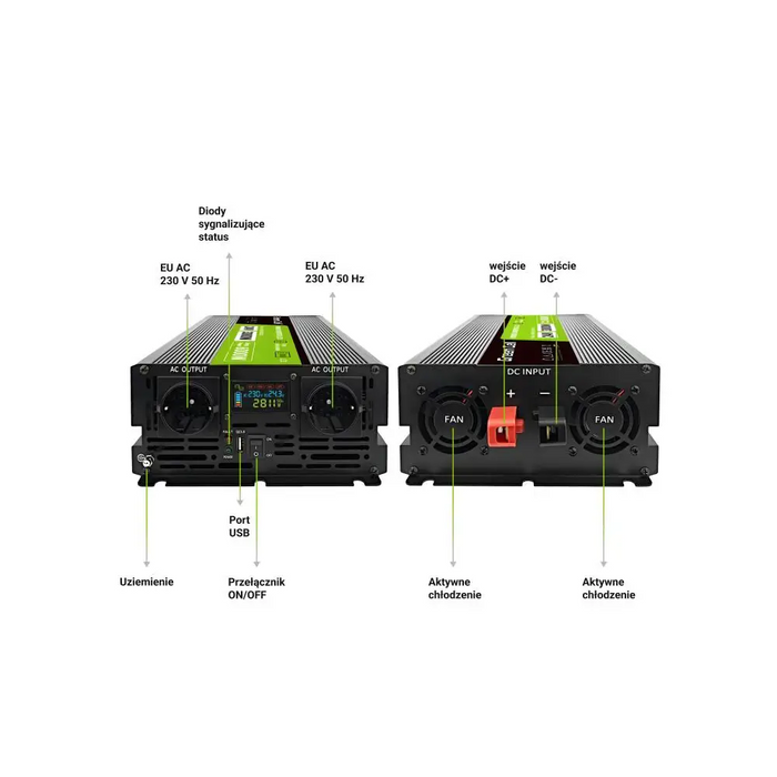 Инвертор GREEN CELL 24/220V DC/AC 3000W/6000W чиста