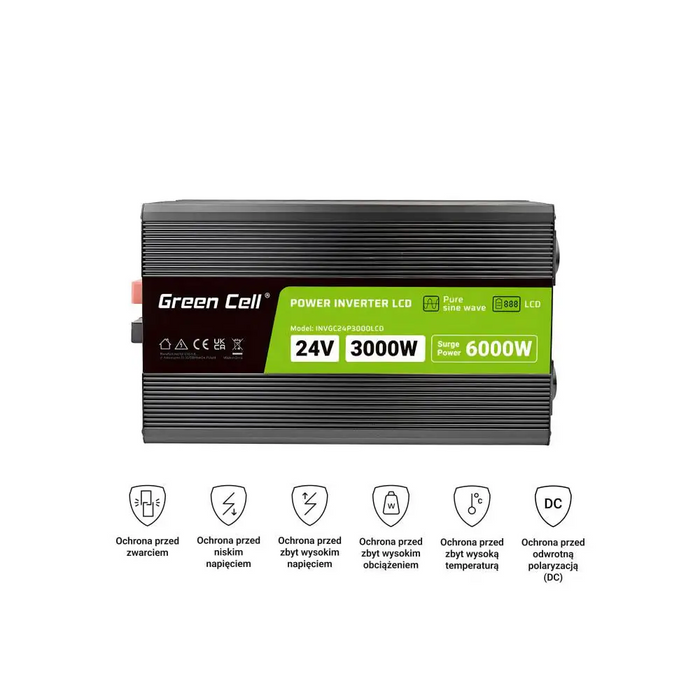 Инвертор GREEN CELL 24/220V DC/AC 3000W/6000W чиста