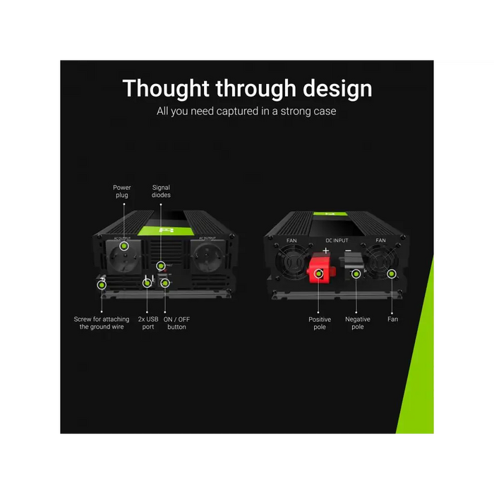 Инвертор GREEN CELL 24V/2000W чиста синусоида