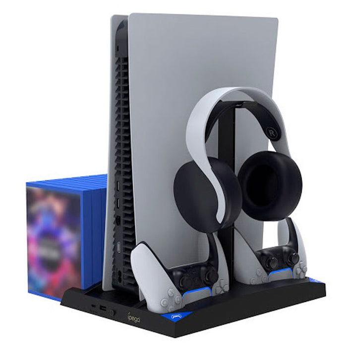 iPega PG-P5013B Multi-Function Stand for PS5 and Accessories, Black