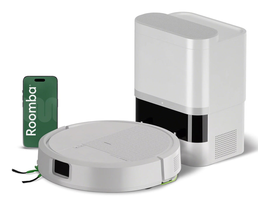 iRobot Roomba 115 Combo Роботизирана прахосмукачка + Докинг за автоматично изпразване, бяла