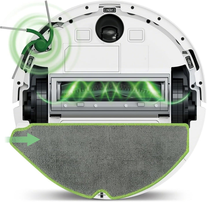 iRobot Roomba 115 Combo Роботизирана прахосмукачка + Докинг за автоматично изпразване, бяла