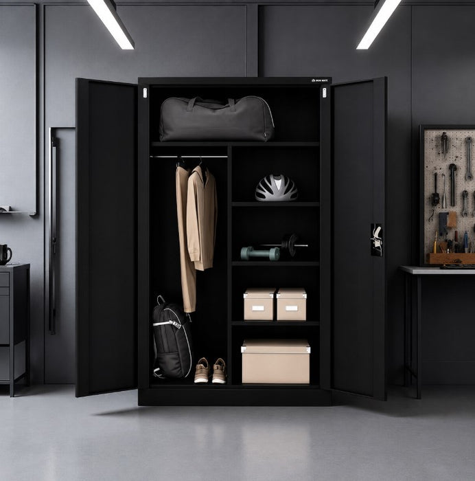 Метален шкаф Iron Mate SATURN 185x90x45, черен, RAL9005