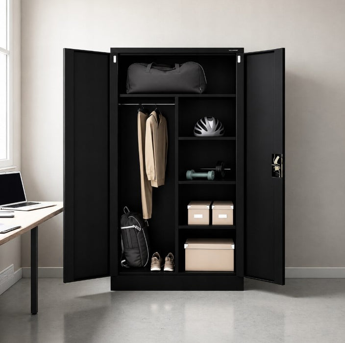 Метален шкаф Iron Mate SATURN 185x90x45, черен, RAL9005