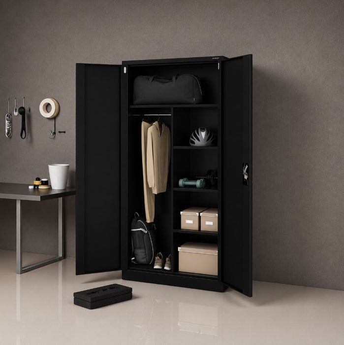 Метален шкаф Iron Mate SATURN 185x90x45, черен, RAL9005