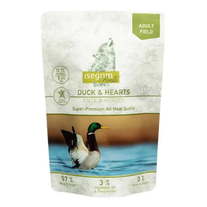 ISEGRIM Adult Duck с пилешки сърца - мокра храна за кучета