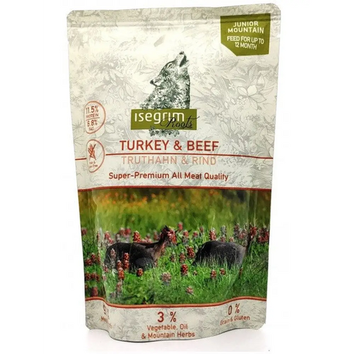 ISEGRIM Junior Turkey with beef - wet dog food - 410g