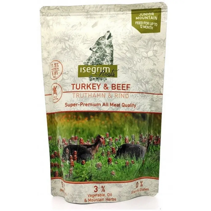 ISEGRIM Junior Turkey with beef - wet dog food - 410g