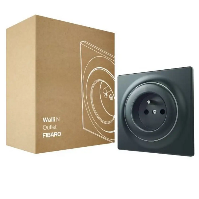 Изход Fibaro Walli Outlet N Type E антрацит FGWSONE-011-8