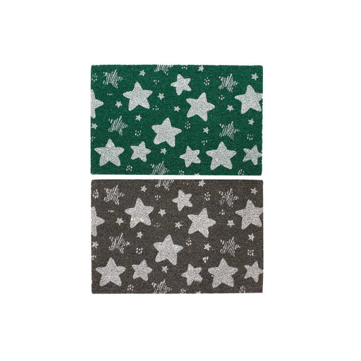 Изтривалка за Врата DKD Home Decor Сив Гума Звезди Бял