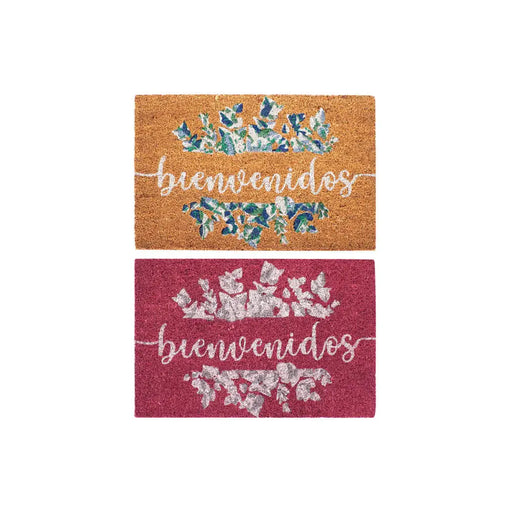 Изтривалка за Врата DKD Home Decor Сив Розов Кафяв Гума Бял