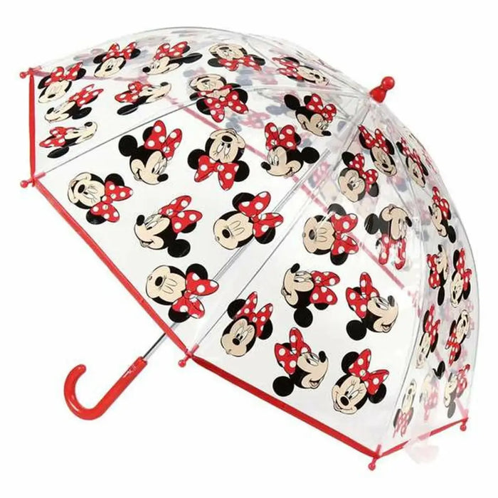 Извит чадър Minnie Mouse 2400-0512 Червен 100 % POE 45 cm