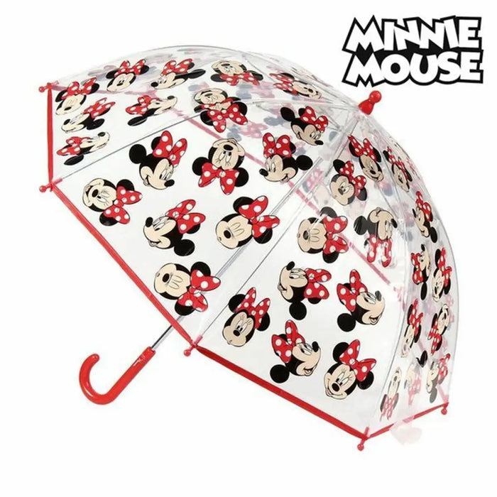 Извит чадър Minnie Mouse 2400-0512 Червен 100 % POE 45 cm