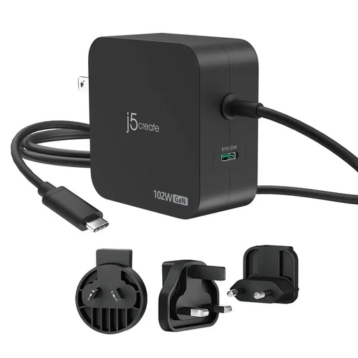 j5create JUP25102V Зарядно 220V- GaN 102W USB-C 2порта-