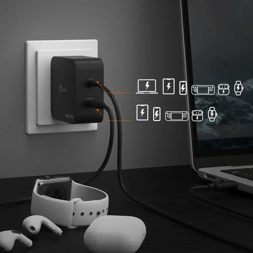 j5create JUP25102V Зарядно 220V- GaN 102W USB-C 2порта-