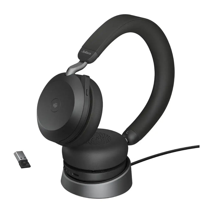 Jabra Evolve2 75 - USB-A MS Teams със стойка за бюро - черен