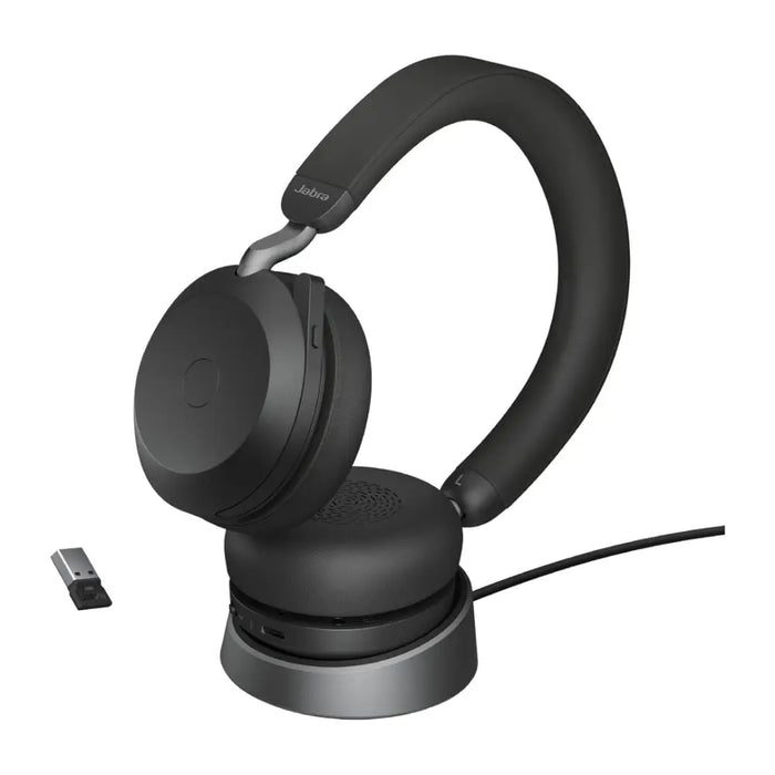 Jabra Evolve2 75 - USB-A UC със стойка за бюро - черен