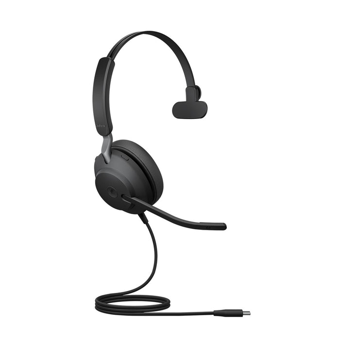 Jabra Evolve2 40 SE Слушалки с кабел, лента за глава, офис/кол център, USB Type-C / USB Type-A, черни