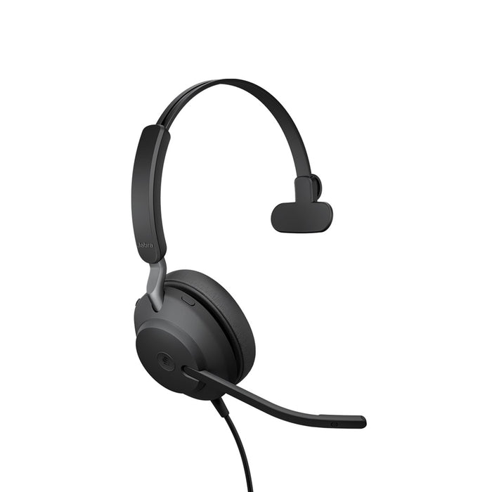 Jabra Evolve2 40 SE Слушалки с кабел, лента за глава, офис/кол център, USB Type-C / USB Type-A, черни