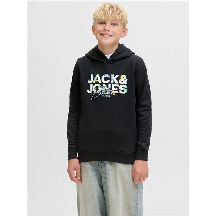 Детски суичър с качулка Jack & Jones Jjgeplas Черен