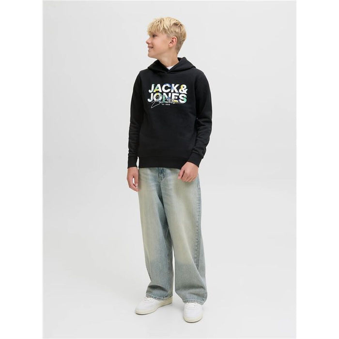 Детски суичър с качулка Jack & Jones Jjgeplas Черен