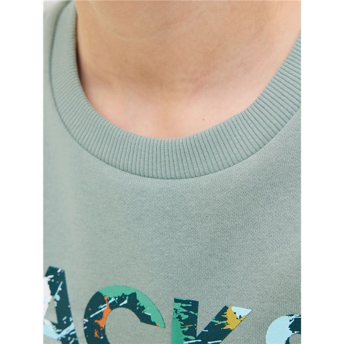 Детски суичър без качулка Jack & Jones Jjgeplas Crew Neck Син