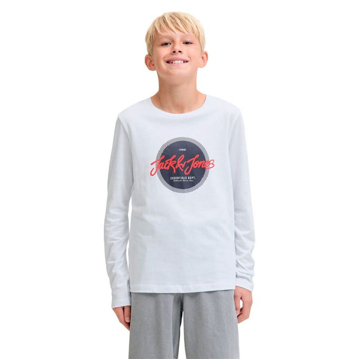 Детска Тениска с Дълъг Ръкав Jack & Jones Jjurban Ls Crew Neck Бял