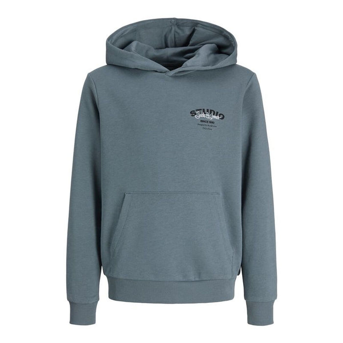 Детски суичър с качулка Jack & Jones Jjyuki Stormy Weather Син