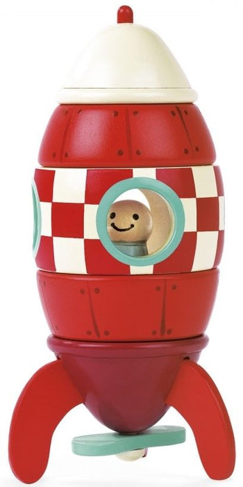 Дървена играчка Janod - Магнитна ракета