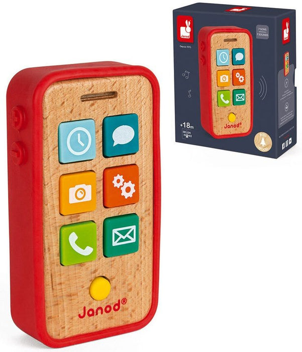 Дървена Играчка Janod - Телефон, със звук