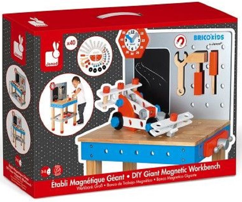 Дървена магнитна работна маса Janod Brico Kids