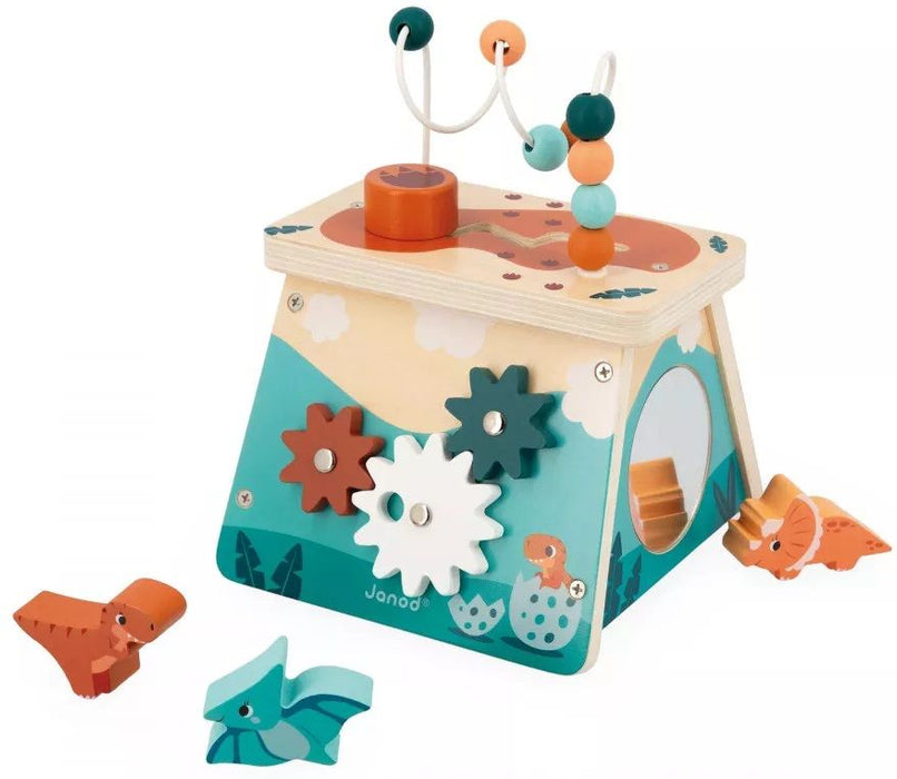 Дървена играчка Janod - Мултиактивен вулкан, Дино