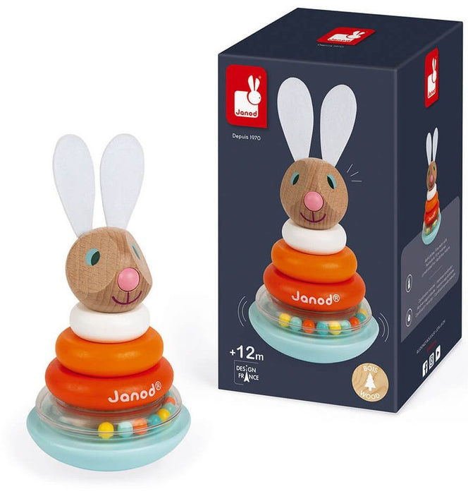 Детска играчка Janod - Зайче низанка и неваляшка