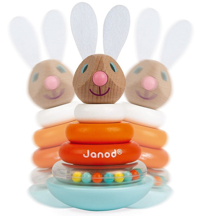 Детска играчка Janod - Зайче низанка и неваляшка