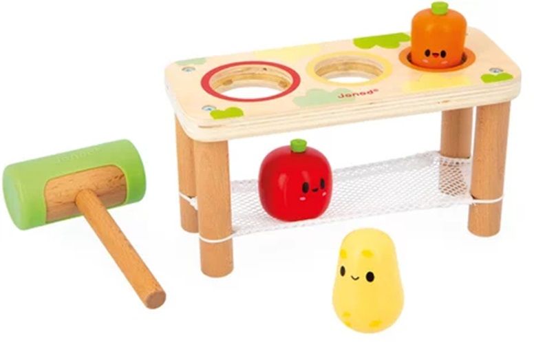 Детска дървена игра Janod - Удари зеленчуците